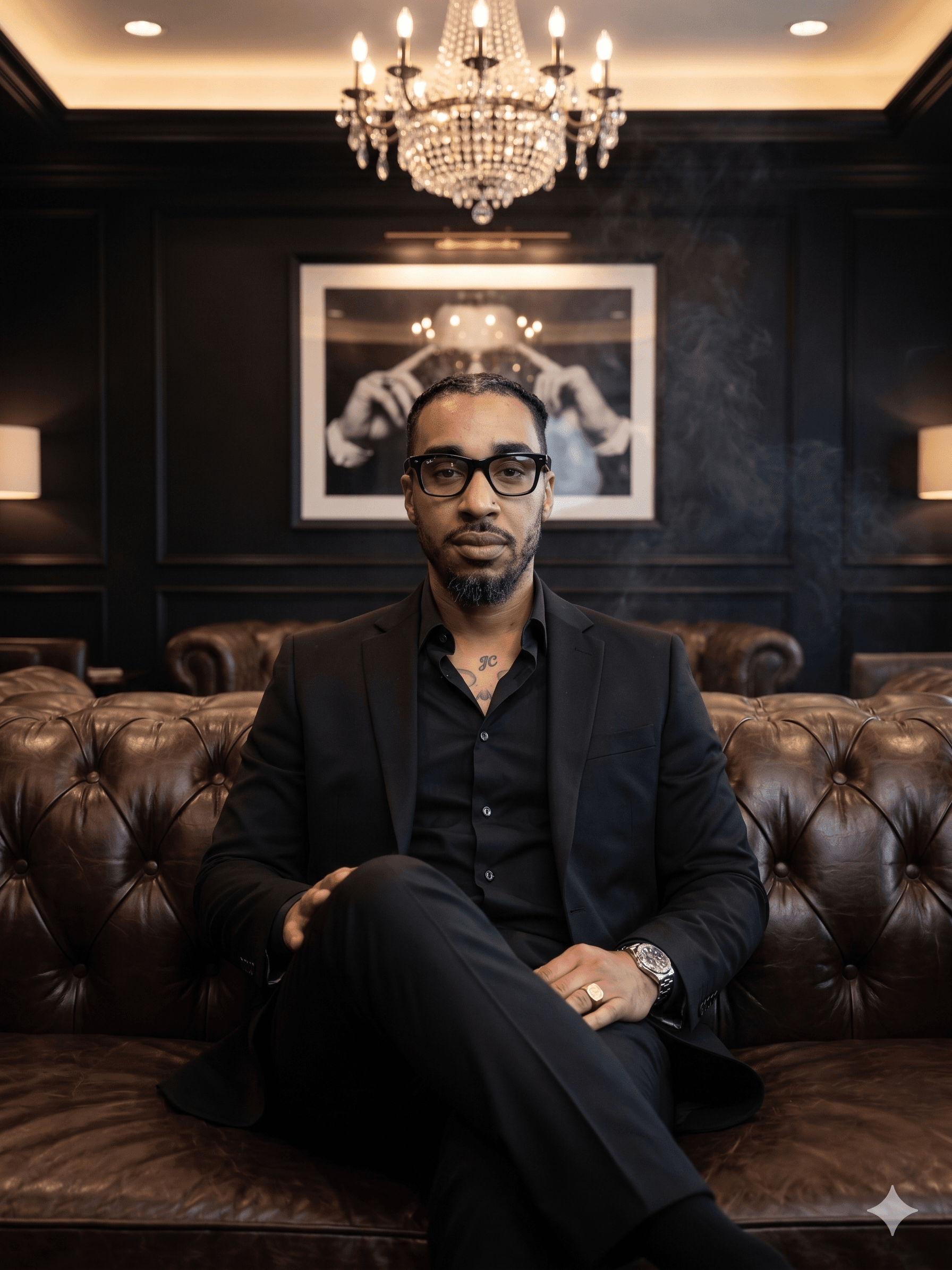 Jamaur Johnson, photographed in a luxury lounge — a feature portrait for LIV8 Perspective.